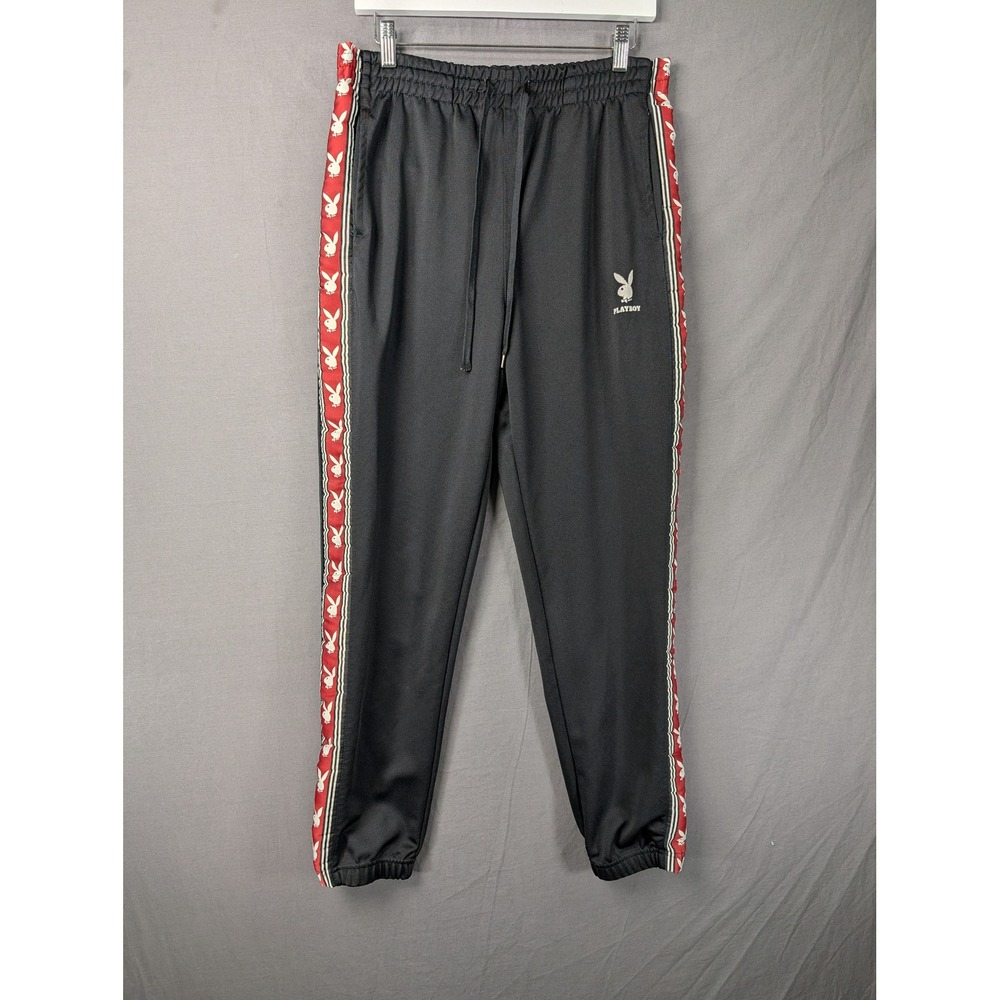 Playboy by PacSun Mens Black Side Tape Logo Track Pants Size Medium